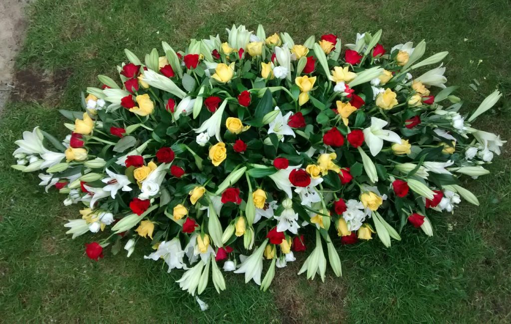 Luxury Coffin Spray Tribute – Traditional or Modern Funeral Floral Arrangement