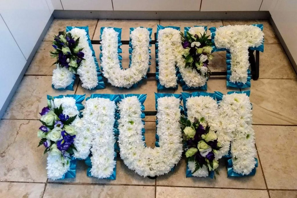 Letters Funeral Tribute – Personalised Floral Letter Arrangement (Up to 7 Letters)