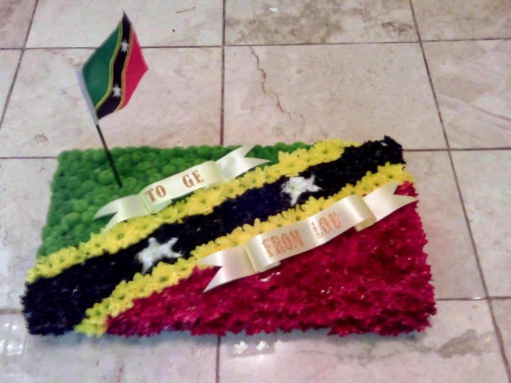 St Kitts & Nevis Flag Floral Tribute – Caribbean Funeral Arrangement