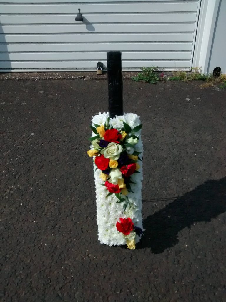 Cricket Bat Floral Tribute – Sporting Funeral Arrangement