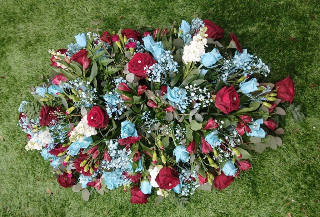 Aston Villa Claret & Blue Coffin Spray (Football Tribute)