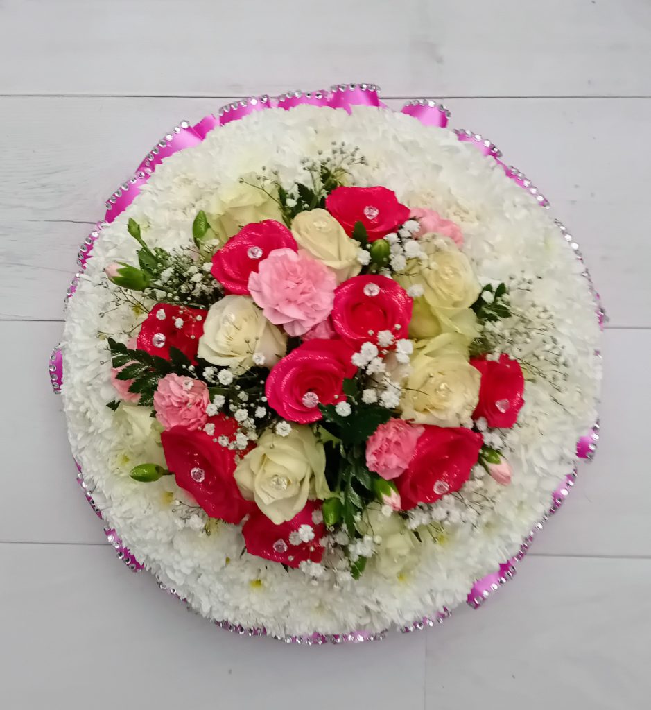Whole Posy Funeral Tribute – Full-Circle Floral Arrangement